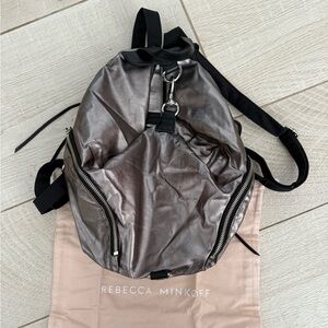 Rebecca Minkoff Metallic Silver Backpack bag purse. Non smoker,  no pets